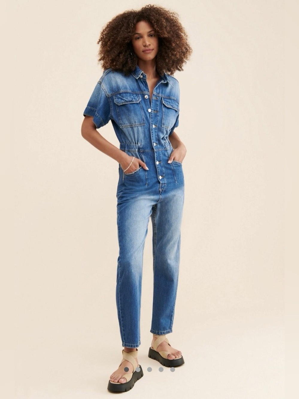 Free People We The Free Denim Jumpsuit